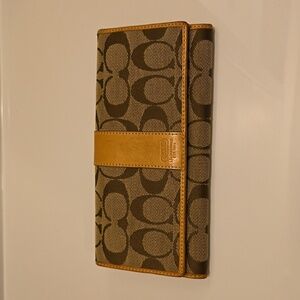 Vintage Coach monogram fold long wallet